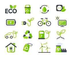 eco icon ecologie vector ontwerp het concept van zorg voor het milieu door gebruik te maken van natuurlijke energie