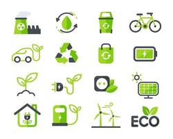 eco icon ecologie vector ontwerp het concept van zorg voor het milieu door gebruik te maken van natuurlijke energie