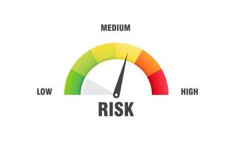 hoog risico concept op snelheidsmeter vector illustratie snelheidsmeter pictogram kleurrijke infographic meter element vector