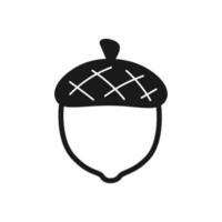 eikel- icoon logo silhouet stijl vector illustratie