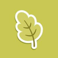 groen blad sticker vector illustratie, gemakkelijk minimaal vlak icoon logo ontwerp.