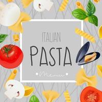 Italiaans menu ontwerp vector realistische sjabloon