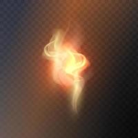 vector geïsoleerd transparant effect van realistische vlam vuur illustratie kaarslicht brandend heet verslindend element vreugdevuur fonkelende verbranding fakkel match