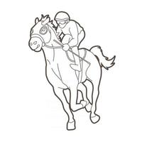 schets jockey sport race paard vector