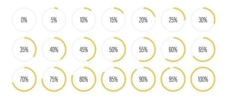 set van cirkelpercentagediagrammen vector