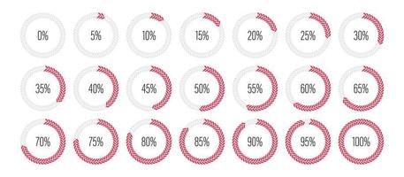 set van cirkelpercentagediagrammen vector