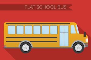 platte ontwerp vector illustratie stadsvervoer, schoolbus, zijaanzicht