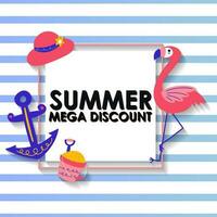 zomer uitverkoop brochure korting vector. speciaal prijs aanbod coupon voor sociaal media na, Promotie advertentie, boodschappen doen folder, bon, website campagne en reclame vector