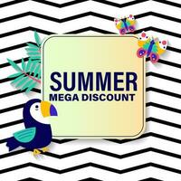 zomer uitverkoop brochure korting vector. speciaal prijs aanbod coupon voor sociaal media na, Promotie advertentie, boodschappen doen folder, bon, website campagne en reclame vector