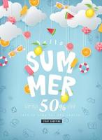 zomer verkoop achtergrond lay-out poster banner vector