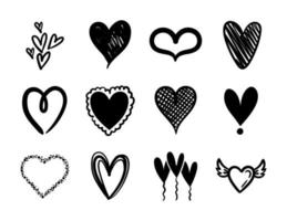 bundel van harten liefde set pictogrammen vector