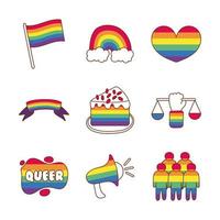 bundel van lgbtq-setpictogrammen vector