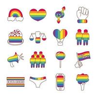 bundel van lgbtq-setpictogrammen vector