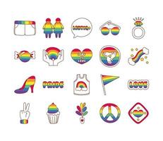 bundel van lgbtq-setpictogrammen vector