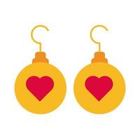 gelukkige Valentijnsdag harten oorbellen vlakke stijl vector