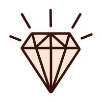 diamant steen lijn en vul icoon vector