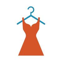 vrouwelijke jurk in wasknijperlijn en stijlicoon vector