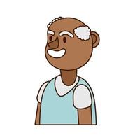 oude afro man persoon avatar karakter vector
