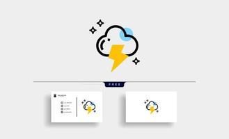 wolk en donder vector pictogram ontwerp