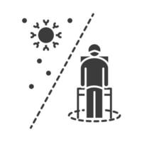 covid 19 coronavirus sociale afstand zelfisolatie quarantaine uitbraak verspreiding vector silhouet stijlicoon