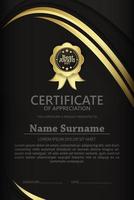 premium gouden zwart certificaatsjabloonontwerp vector