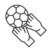 voetbal spel bal en handschoenen uitrusting competitie recreatief sport toernooi lijn stijlicoon vector