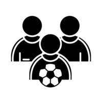 voetbalspel teamspelers en balcompetitie recreatief sporttoernooi silhouet stijlicoon vector