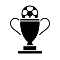 voetbalwedstrijd trofee award met bal competitie recreatieve sport toernooi silhouet stijlicoon vector