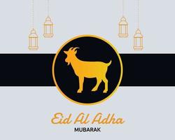 eenvoudige elegante eid al adha-wenskaart vector