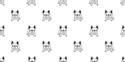 hond naadloos patroon Frans bulldog vector sjaal geïsoleerd puppy tekenfilm illustratie tegel achtergrond herhaling behang