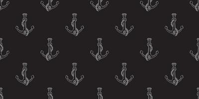 anker naadloos patroon vector boot sjaal geïsoleerd roer diamant edelsteen nautische maritiem tropisch tegel achtergrond herhaling behang zwart
