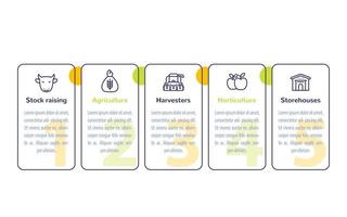 landbouw en landbouw infographics ontwerp met lijn iconen vector