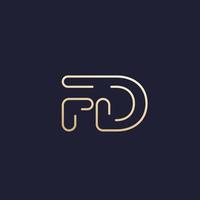 fd-logo letters in lijnontwerp vector