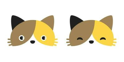 kat vector calico hoofd icoon logo katje vis tekenfilm karakter illustratie