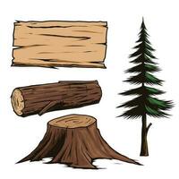 illustratie van een hout reeks vector