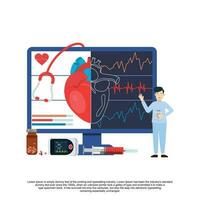 hart ziekte screening en diagnostisch concept vector
