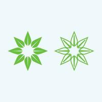 logo's van groene boom blad ecologie vector