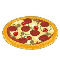 schattig kaas pizza illustratie vector Italiaans voedsel