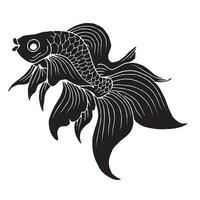 ontwerp koi goud vis illustratie silhouet schets vector