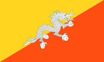 vector illustratie van de Bhutan vlag