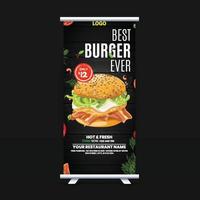 gratis fastfood roll-up bannerontwerpidee voor restaurant vector