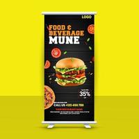 gratis fastfood roll-up bannerontwerpidee voor restaurant vector