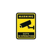 cctv in operatie voorzichtigheid waarschuwing symbool ontwerp vector
