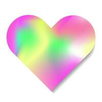 sticker hart y2k holografie stijl neon kleur vector