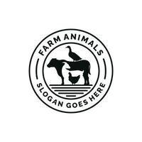 boerderij dieren logo ontwerp vector. vee logo vector