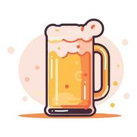 hand- getrokken bier glas in vlak stijl vector