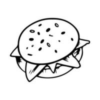 hand- getrokken Hamburger in tekening stijl vector