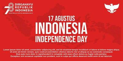 17 augustus. Indonesië gelukkig onafhankelijkheid dag banier, groet kaart, achtergrond vector. dirgahayu republik Indonesië vector