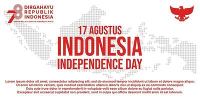 17 augustus. Indonesië gelukkig onafhankelijkheid dag banier, groet kaart, achtergrond vector. dirgahayu republik Indonesië vector