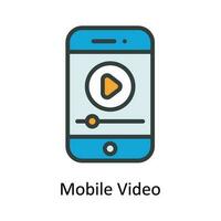 mobiel video vector vullen schets icoon ontwerp illustratie. multimedia symbool Aan wit achtergrond eps 10 het dossier